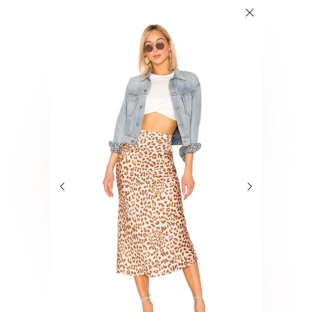 Free People Leopard print Silk Skirt